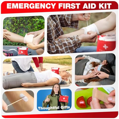 First Aid Kit for Home Car Travel 107 Piece Emergency Kits for Hiking Camping Small Trauma Kit for Boat Vehicle Lightweight Compact Pocket Aid Kit for Sports Outdoor Survival