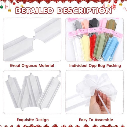 6 PCS White Large Pull Bows for Gift Wrapping Baskets Presents - color: White