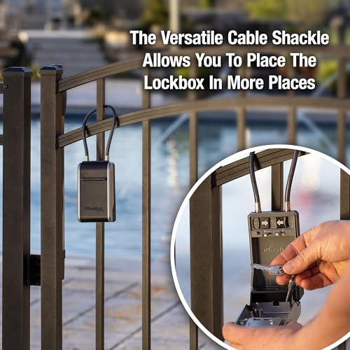 Master Lock High Capacity Key Lockbox, Combination Dial, Removable Cable - size: 1 Pack, style: Removable Cable
