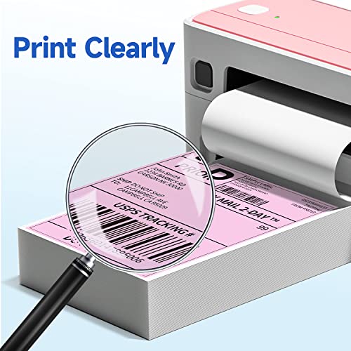 Phomemo 4x6 Thermal Shipping Label Pink (500 Pcs 4x6 Fanfold Labels) - color: Purple