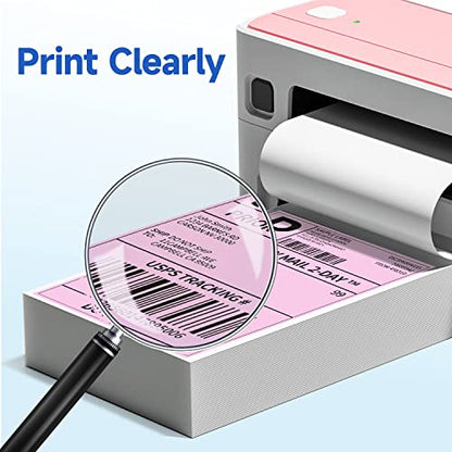 Phomemo 4x6 Thermal Shipping Label Pink (500 Pcs 4x6 Fanfold Labels) - color: Purple