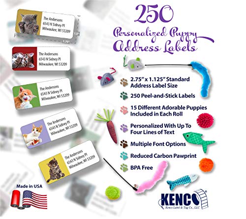 Customized Personalized Address Labels - Made in The USA by Kenco (250 Labels, Kittens) - color: Kittens, size: 250 Labels