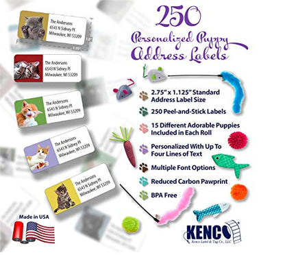 Customized Personalized Address Labels - Made in The USA by Kenco (250 Labels, Kittens) - color: Kittens, size: 250 Labels