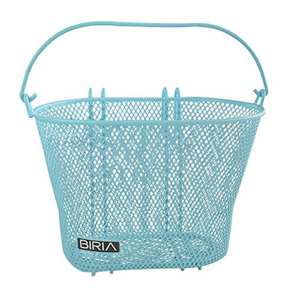 Basket with Hooks, Front, Removable, Wire mesh Small, Kids Bicycle Basket - color: Blue