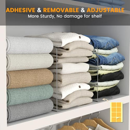 OKPOW Shelf Dividers for Closet Organization – Keep Sweaters & Purses Upright, Clear Acrylic Separators for Most Wood Shelves & Pantry, Damage-Free, Sturdy & Tall (10" x 12", 8 Pack) - size: 10" Tall X 12" Deep
