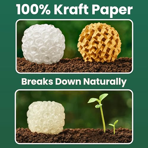 12" x 55FT Honeycomb Packing Paper Roll for Moving & Shipping – Expandable Kraft Cushion Wrap for Small Business Packaging – Eco Friendly Protective Packing Material - size: 12 Inch x 55 Feet