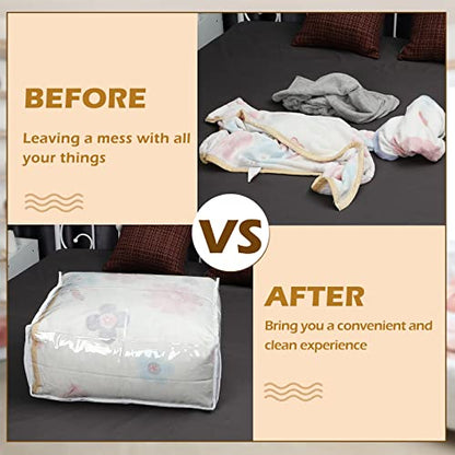 Shappy 6 Packs Clear Plastic Storage Bags with Zipper, 24 x 20 x 11 Inch - size: 24 x 20 x 11 Inch