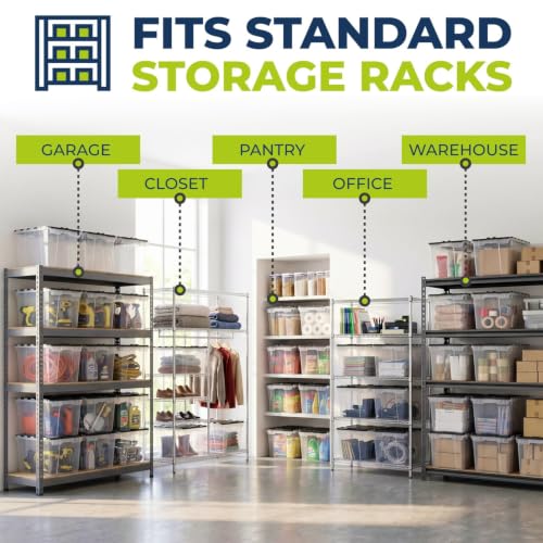 12 Gallon Clear Storage Tote with Flip Lid, Standard Duty, Pack of 6 - style: Pack of 6