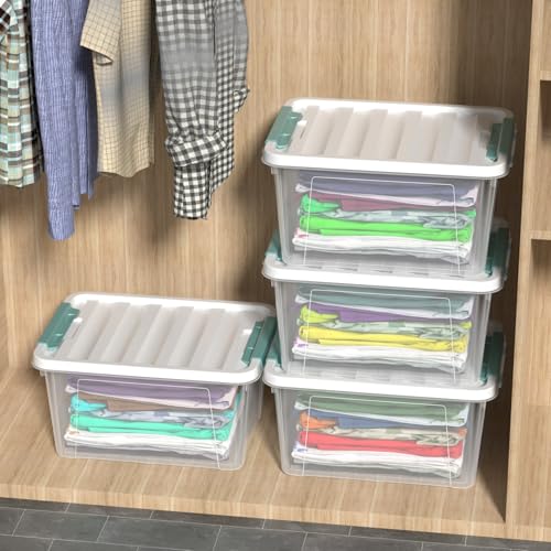 Zopnny 20 Quart Clear Latching Container Box, Plastic Storage Bin with Latching Lid, 6 Packs - size: 20 Quart