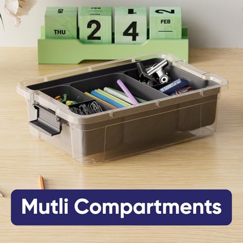 Superio Small Storage Container Organizing Bin with Removable Tray Plastic Tools, Sewing, Crafts Box, 2.25 Qt. - size: Mini 2.25 Qt. Flat