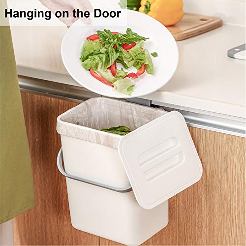 LALASTAR Mini Desktop Trash Can with Lid, Small Countertop Garbage Can, Plastic Tiny Tabletop Wastebasket for Office/Kitchen/Coffee Table, 3L/0.8 Gal, White - color: White, size: 3L-Lift