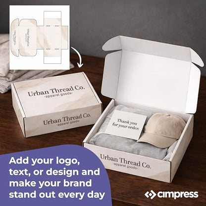 Personalized Mailer Box, Add Logo or Text, 12" x 10" x 4", 12 Pack, White Cardboard Gift Box, Medium Corrugated, Shipping Boxes for Small Business, Custom Packaging, Subscription Box - size: 12" x 10" x 4"