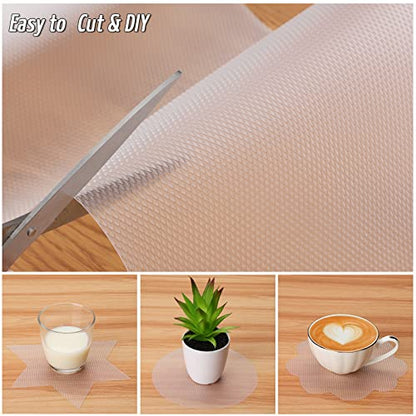 Anoak Shelf Liner, 12 Inches x 10(120.1 Inch) FT Non-Slip Cabinet Liner, Diamond Pattern Clear - size: 12"W x 120.1"L