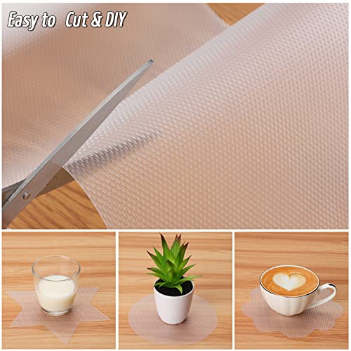 Anoak Shelf Liner, 12 Inches x 30(360.1 Inch) FT Non-Slip Cabinet Liner, Diamond Pattern Clear - size: 12"W x 360.1"L