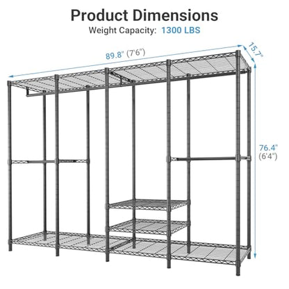 VIPEK V40 Plus Clothes Rack, Large Modular Closet System for Hanging - color: Black, size: V40 Plus