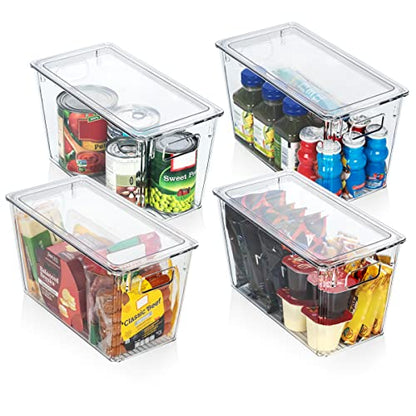 ClearSpace Plastic Storage Bins with Lids for Pantry & Fridge, 4 Pack - size: 4 Pack
