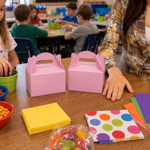 Aosric Small Pink Gable Boxes 3.5 x 3.5 x 6.3 In, 30 Pack - color: Pink