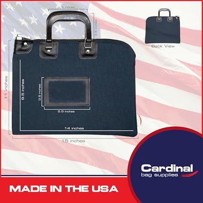 Lockable Fire Resistant Document Bag, Navy Blue - color: Navy Blue