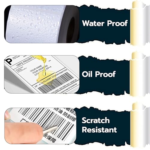 4” x 6” Direct Thermal Labels – 500 Labels (1 Roll, 500 per Roll) Water & Oil Resistant, Permanent Adhesive – Compatible with Zebra, Rollo & Similar Printers (Not for DYMO) (10 Rolls) - size: 10 Rolls