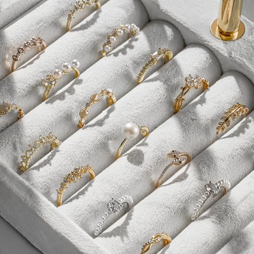 Jewelry Organizer Stand Display, 3 Tier Velvet Bracelet Holder, White - color: White, size: Large