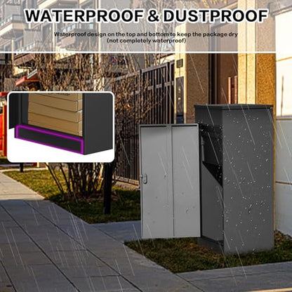 Package Delivery Boxes for Outside,Large Mailbox for Parcel, Anti-Theft Parcel Mailbox with Coded Lock, Wall Mounted Waterproof Home Parcel Box for Porch Yard, Galvanized Steel (19.7”x16.1”x60”) - size: 19.7”x16.1”x60”