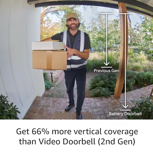 Like-New Ring Battery Doorbell, Home or business security with Head-to-Toe video, Live View with Two-Way Talk, and Motion Detection & Alerts, Venetian Bronze - color: Venetian Bronze