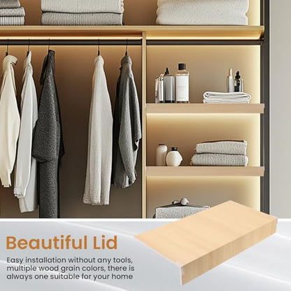4PCS Wire Shelf Cover 35"L x 16"W PVC Wood-Like Wire Rack Covers