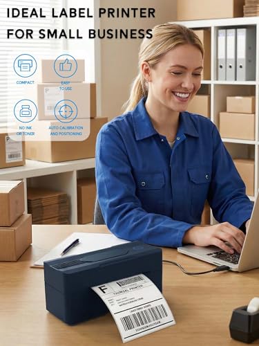 Forc Bluetooth Thermal Shipping Label Printer, 4x6, Black - color: Black