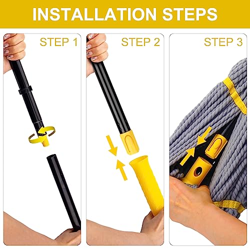 KeFanta Self-Wringing Twist Mop with 1 Extra Refill, 57 " Long Handle, Gray - color: Gray (1 Handle & 2 Mop Heads)