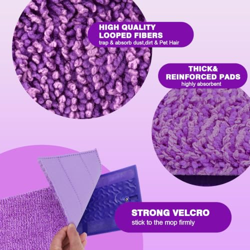 HOMEXCEL Microfiber Mop Pads 10 Pack for Swiffer PowerMop 13"-15" Washable - size: 13''-15''