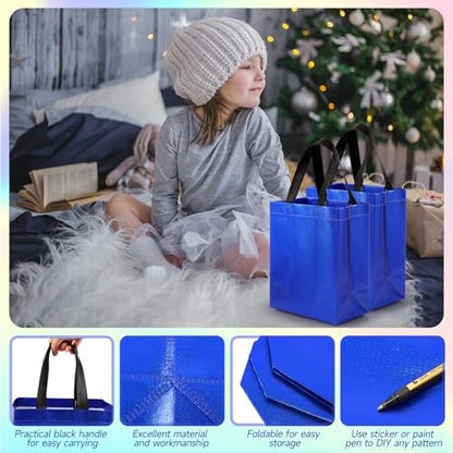 Eccliy 80 Pcs Reusable Gift Bags, Medium, Blue - color: Blue, size: Medium