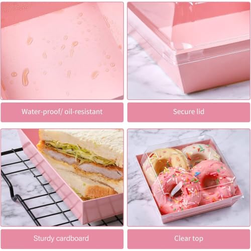 Ocmoiy Charcuterie Boxes with Clear Lids, 5 Inches, 50 Pack, Pink - color: Pink