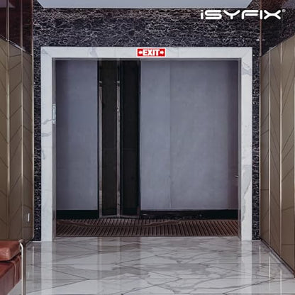 iSYFIX Exit Signs 2 Pack 12x4 Inch with Right & Left Arrows - color: Metal Right&Left, size: 2 Pk 12x4