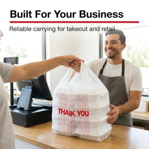 TashiBox 300Ct Plastic Bags，thank you bags,Shopping bags - style: 300pcs
