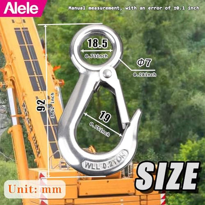 Alele Grab Hooks, 440 Pounds Slip Hooks,Stainless Steel Lifting Hook Rigging Accessory,4 Pack - color: Grab Hooks 0.2T 4p
