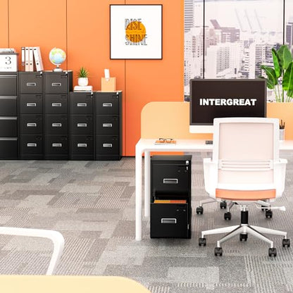 INTERGREAT 4 Drawers File Cabinet with Lock, 18" D Metal White Vertical Filing Cabinet for Hanging Folders, Easy Assemble - color: White, size: 4 Drawers-Vertical