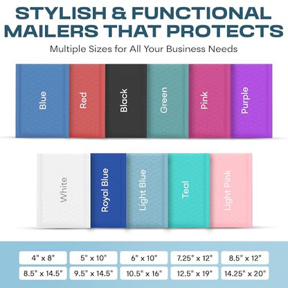 Light Blue Bubble Mailers 4x8, Poly Padded Envelopes #000, 500 Pack - color: Light Blue, size: 4"x8" / 500 Pack