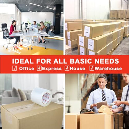 BOMEI PACK 4'' Wide Clear Packing Tape, 4-inch x 110 Yards (330ft), Heavy Duty Industrial Grade Packaging Tape Refills for Box Office Moving, Shipping and Mailing - size: 4 inch x 110 yards