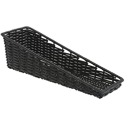 HUBERT Black Tapered Storage Basket - 7 1/2"L x 24"D x 1 1/2" to 7"H - color: Black, size: 7.5"Lx24"Dx1.5-7"H