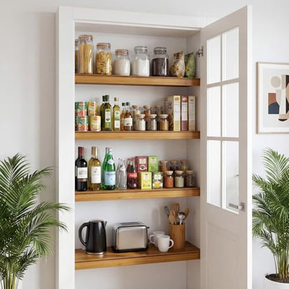 Solid Carbonized Bamboo Wire Shelf Covers for Wire Shelving, Wire Rack Covers for Pantry Shelves, Tool-Free & Snap-On (5pcs, 41" W x 12" D) - size: 41"W x12"D x2.6"H