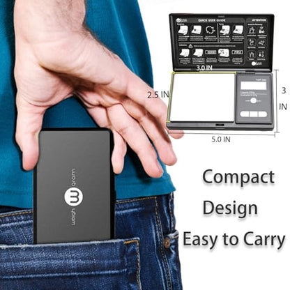 Digital Pocket Gram Scale 200g x 0.01g High Precision with 100g Calibration - size: 200g / 0.01g
