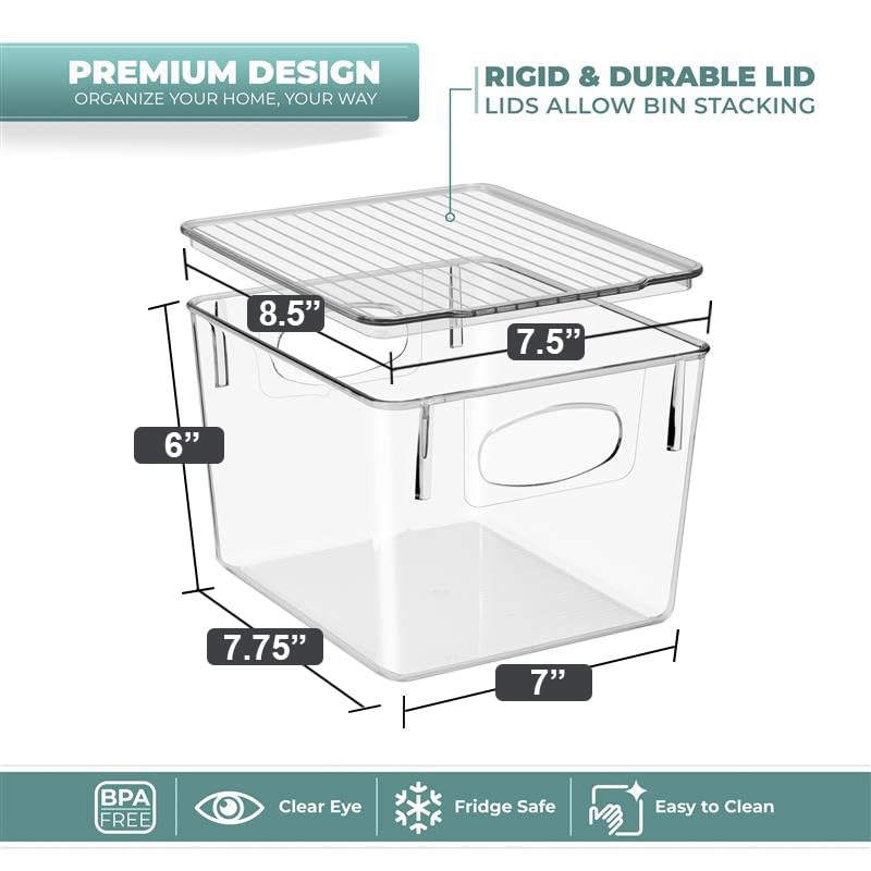 Sorbus Clear Toy Storage Bins with Lids, Stackable (Medium, 4 Pack) - size: Medium, style: 4 Pack