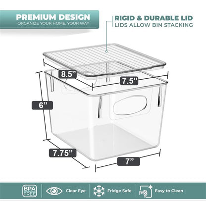 Sorbus Clear Toy Storage Bins with Lids, Stackable (Medium, 8 Pack) - size: Medium, style: 8 Pack