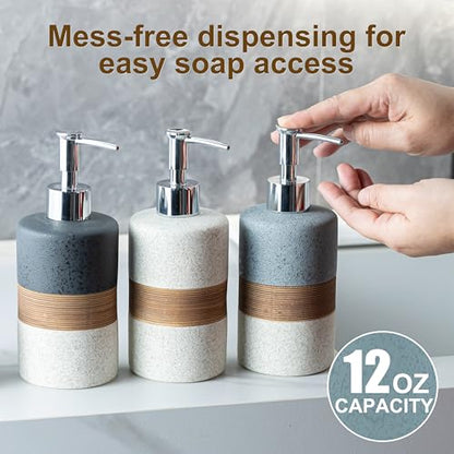 Ceramic Dish Soap Dispenser for Kitchen, Hand Soap Dispenser - color: Black and White, size: 1xSoap Dispenser