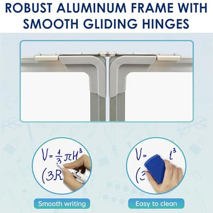 Whiteboard Set, 47x18 in White Board Dry Erase for Wall with Magnetic Notes - size: 47x18"