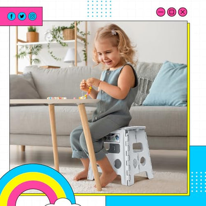 Delxo Folding Step Stool 13 inch 2 Pack,300 Lbs Step Stool for Kids&Adults - color: White, size: 13 Inch-2 Pack