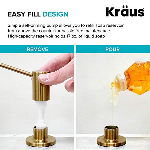 KRAUS Kitchen Soap and Lotion Dispenser in Brushed Gold, KSD-43BG - color: Brushed Gold