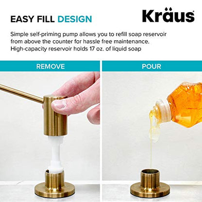 KRAUS Kitchen Soap and Lotion Dispenser in Brushed Gold, KSD-43BG - color: Brushed Gold