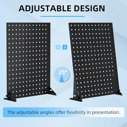 Urban Deco 2 PCS Pegboard Display Stand with 24 Hooks, 17 x 13 Inch, Black - color: Black, style: 2 Set 24 Hooks
