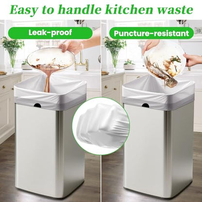 Trash Bags 15 Gallon Tall Kitchen Drawstring Garbage Bag Fit 13-15 Gal Bins